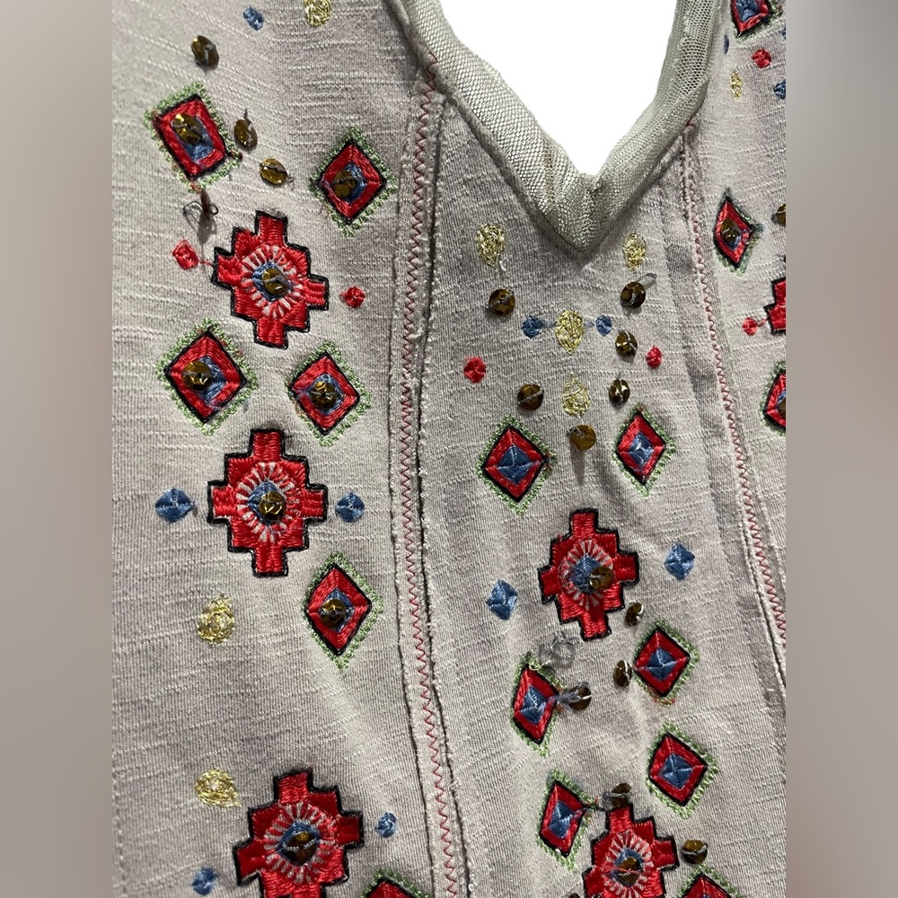 Free People Rich in Embroidery sequined accent mini dress size XS - Picture 7 of 8